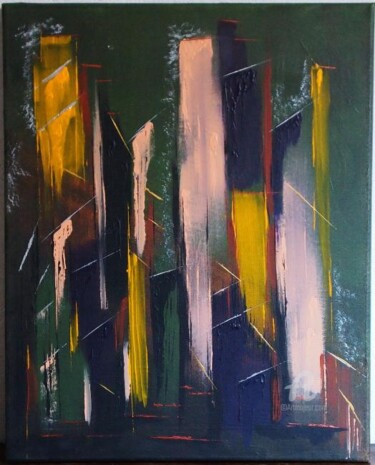 Peinture intitulée "city" par Lucia Buzzi, Œuvre d'art originale, Acrylique Monté sur Châssis en bois