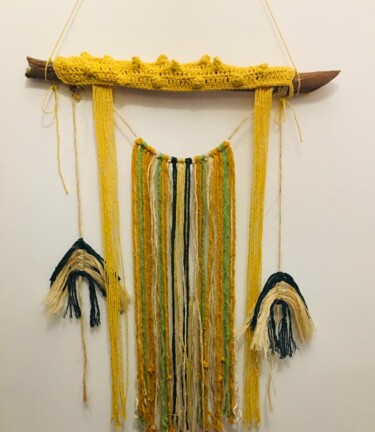 Textile Art titled "Yellow days" by Luciana Porto, Original Artwork, Thread