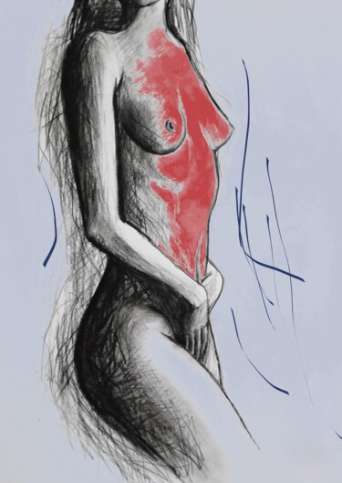 Digital Arts titled "Corpus Mater/Red pa…" by Luciano Lombardi, Original Artwork, Digital Painting