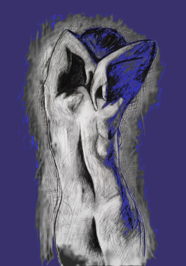 Digitale Kunst mit dem Titel "Body Art/Violet" von Luciano Lombardi, Original-Kunstwerk, Digitale Malerei