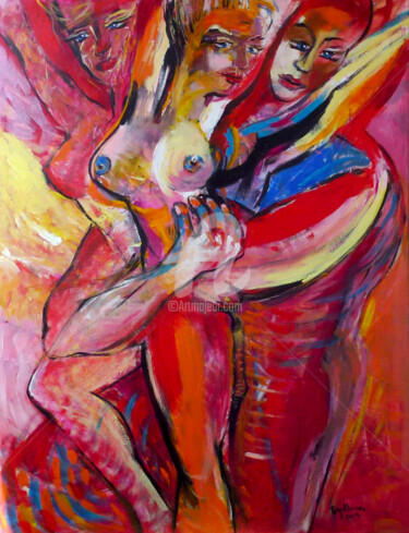 Pittura intitolato "Peinture figurative…" da Lucie Rydlova, Opera d'arte originale, Acrilico