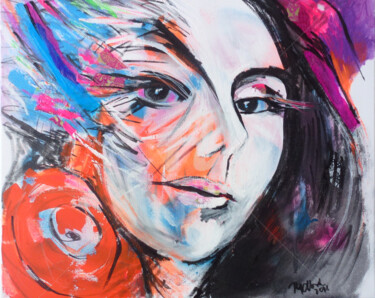 Картина под названием "Peinture portrait D…" - Lucie Rydlova, Подлинное произведение искусства, Акрил