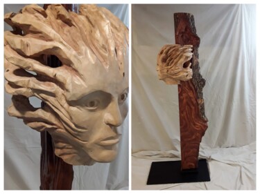 雕塑 标题为“Manitou” 由Lucien-Carol Proulx, 原创艺术品, 木