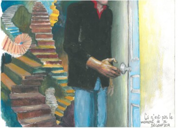 Картина под названием "ça n'est pas le mom…" - Lucien Fabre, Подлинное произведение искусства, Акрил Установлен на картон