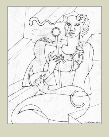 Zeichnungen mit dem Titel "Toile de Stars N° 3…" von Lucien Ségura, Original-Kunstwerk, Graphit