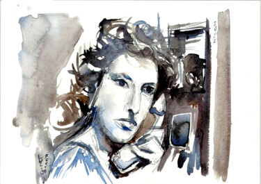 Schilderij getiteld "Giuliana" door Lucio Forte, Origineel Kunstwerk, Aquarel