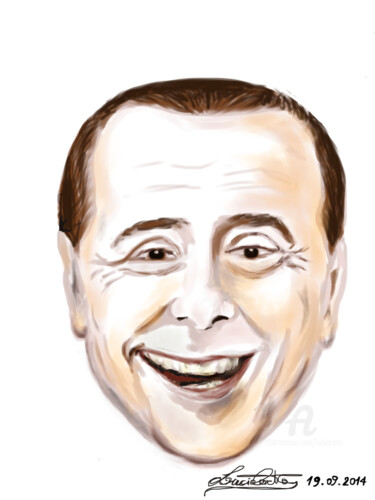 Disegno intitolato "Silvio Berlusconi" da L.C., Opera d'arte originale