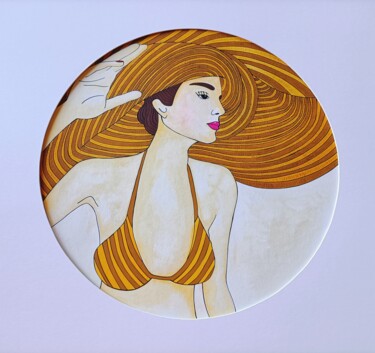 Peinture intitulée "La Belle de Kerfany" par Lucrezia Solena, Œuvre d'art originale, Gouache Monté sur Plexiglas