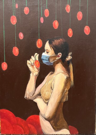 Painting titled "陶醉" by Lucrezio, Original Artwork, Oil