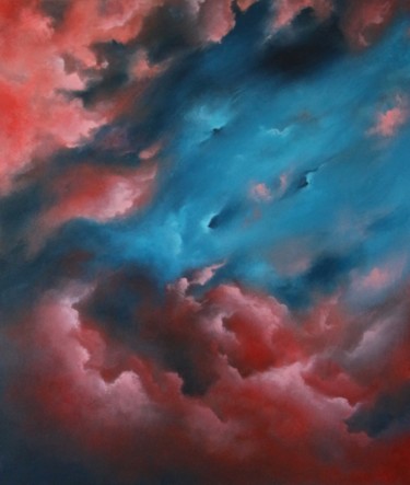Картина под названием "Red Blue Sky Sympho…" - Lucy Sodel, Подлинное произведение искусства, Акрил