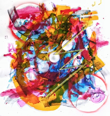 Картина под названием "Flash" - Lucia Borsani, Подлинное произведение искусства, Акрил