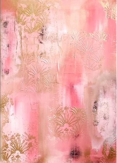 Painting titled "ROSE DES SABLES" by Ludivine Renaud, Original Artwork, Acrylic Mounted on Wood Stretcher frame