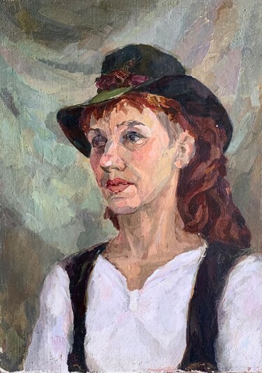 Painting titled "Знакомая" by Ludmila Cerednicenko, Original Artwork, Oil