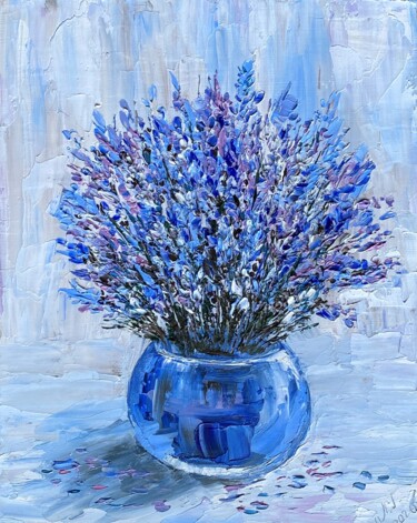 Pintura intitulada "Lavender Mood" por Ludmila Gorbunova, Obras de arte originais, Óleo Montado em Armação em madeira