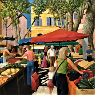Pintura titulada "Jour de marché à Ai…" por Ludmilla C.Topalova, Obra de arte original, Oleo