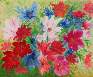 Painting titled "Colorful abstract f…" by Ludmilla Ukrow, Original Artwork, Oil