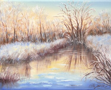 Pittura intitolato "Winter light 3" da Ludmilla Ukrow, Opera d'arte originale, Olio