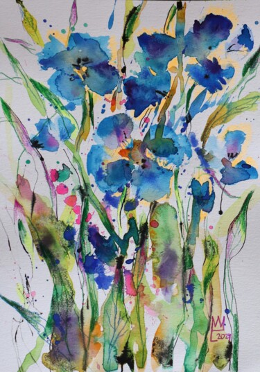 제목이 "Expressive Blumen i…"인 미술작품 Ludmilla Wingelmaier로, 원작, 수채화