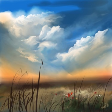 Arte digitale intitolato "blue-sky" da Ludo Sevcik, Opera d'arte originale, Pittura digitale