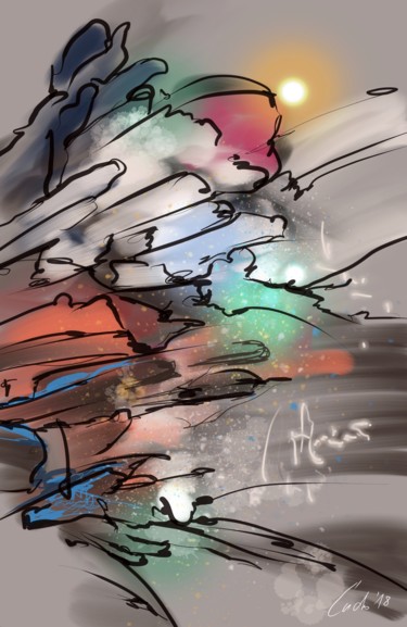 Arte digital titulada "sunset-abstract" por Ludo Sevcik, Obra de arte original, Pintura Digital