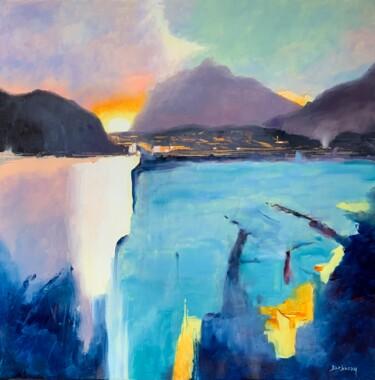 Картина под названием "Le lac d’Annecy" - Ludovic Barbaray, Подлинное произведение искусства, Масло