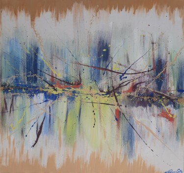 Peinture intitulée "Horizon coloré" par Ludovic Citte, Œuvre d'art originale, Acrylique Monté sur Châssis en bois