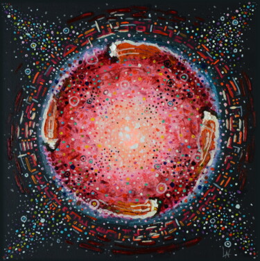 Painting titled "Mandala portail gal…" by Ludovic Lan, Original Artwork, Oil
