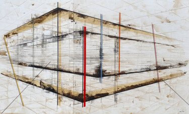 "REBUILD" başlıklı Tablo Ludovic Mercher tarafından, Orijinal sanat, Akrilik Ahşap Sedye çerçevesi üzerine monte edilmiş