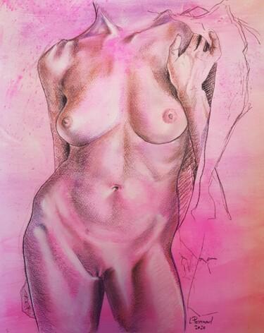 Rysunek zatytułowany „La femme rose” autorstwa Ludovic Perrenoud, Oryginalna praca, Ołówek
