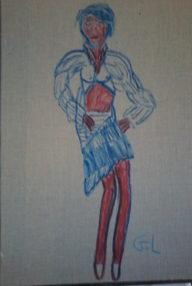 Dessin intitulée "la mode" par Ludovic Grumel, Œuvre d'art originale, Crayon