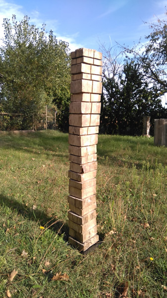 Sculpture intitulée "Ekilibre" par Ludovik Bost  Totems Cambium-Même, Œuvre d'art originale, Bois