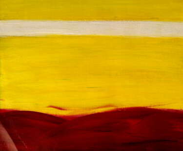 Painting titled "Cielo Giallo" by Ludwig Zeininger, Original Artwork, Oil