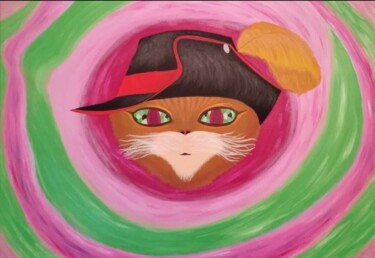 Peinture intitulée "Psy Catboots" par Luigi Monti, Œuvre d'art originale, Huile
