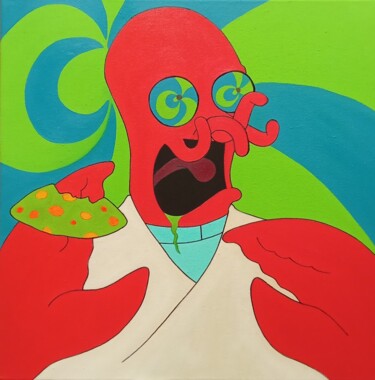 Peinture intitulée "Psy Zoidberg" par Luigi Monti, Œuvre d'art originale, Huile Monté sur Châssis en bois