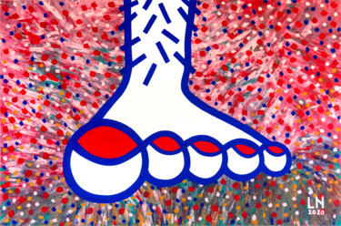 Malerei mit dem Titel "Big foot" von Luigi Notarnicola, Original-Kunstwerk, Acryl Auf Keilrahmen aus Holz montiert