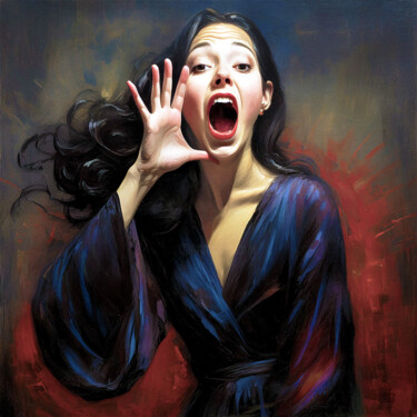 Arte digital titulada "I scream into the v…" por Luigi M. Verde, Obra de arte original, Pintura Digital