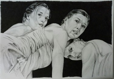 Desenho intitulada "Bailarinas" por Lacasa, Obras de arte originais, Tinta