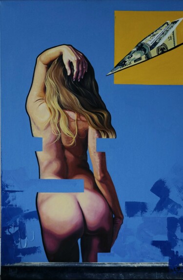 Картина под названием "The birth of Venus" - Luis Angel Leiva, Подлинное произведение искусства, Масло