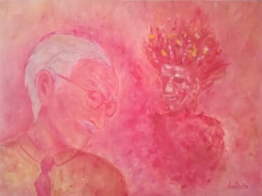 Картина под названием "Jung and the Chief" - Luís Bastos, Подлинное произведение искусства, Акрил Установлен на Деревянная р…