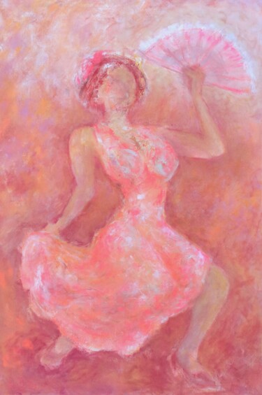 Картина под названием "Mi peineta Rosa" - Luís Bastos, Подлинное произведение искусства, Акрил Установлен на Деревянная рама…