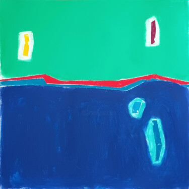 Malarstwo zatytułowany „Line in the sea II” autorstwa Luis Medina, Oryginalna praca, Akryl