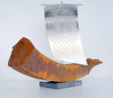 Sculpture titled "Do mar" by Luiz Queimadela, Original Artwork, Stainless Steel