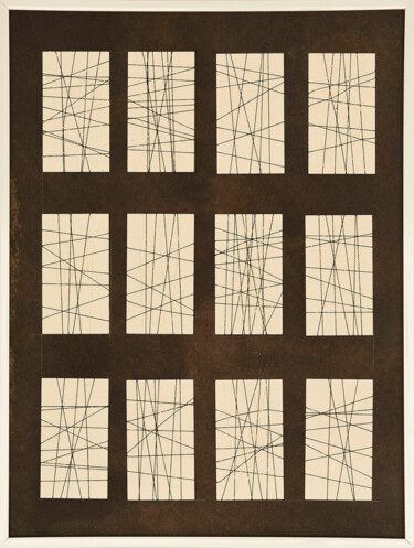 "hilar fino" başlıklı Tekstil Sanatı Luisa Grau tarafından, Orijinal sanat, İplik Ahşap panel üzerine monte edilmiş