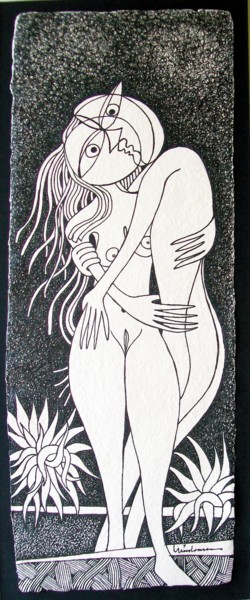 Drawing titled "Casal" by Luís Soares, Original Artwork, Ink