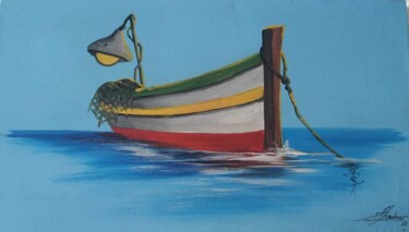 Malerei mit dem Titel "Canoa solo" von Luiz José Teodoro, Original-Kunstwerk, Acryl