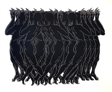 Estampas & grabados titulada "Evy" por Luiza Kasprzyk, Obra de arte original, Linograbados