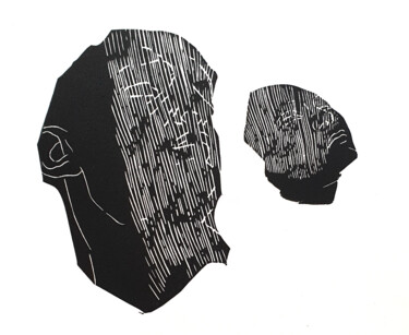Druckgrafik mit dem Titel "Głowy" von Luiza Kasprzyk, Original-Kunstwerk, Linoldrucke