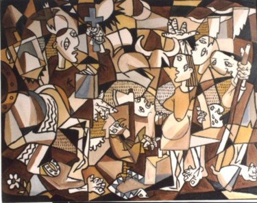 Painting titled "Cubismo" by Luiz Pego Artista Plastico, Original Artwork