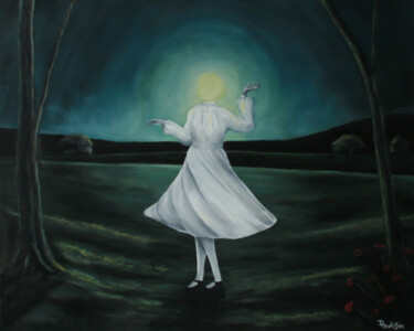 제목이 "Moon light dance"인 미술작품 Lukas Pavlisin로, 원작, 기름 나무 들것 프레임에 장착됨