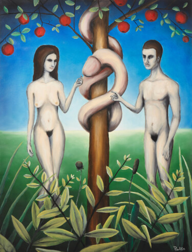 Schilderij getiteld "Feminism" door Lukas Pavlisin, Origineel Kunstwerk, Olie